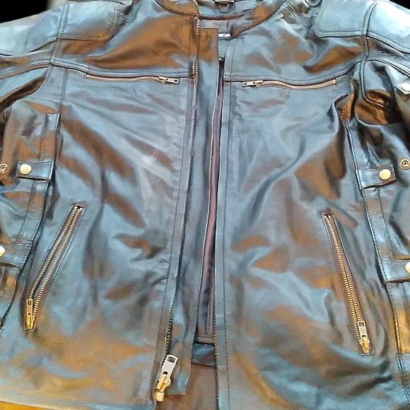 M-BOSS Black Premium Leather Conceal Carry Armored Motorcycle Jacket Lined XL - Picture 4 of 16